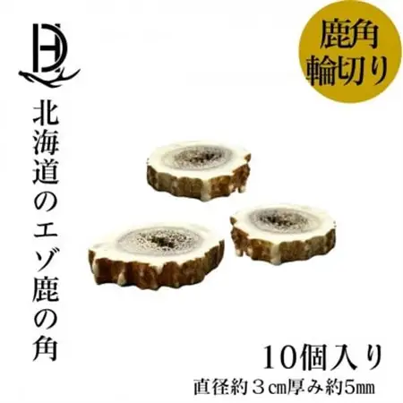 鹿の角 輪切り 10個入り 北海道産 アクセサリー クラフト材_雑貨   _【1421958】