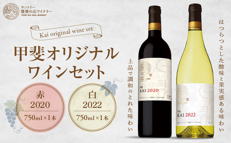 サントリー登美の丘ワイナリー　甲斐オリジナルワインセット　フロムファーム　甲斐　赤　2020　＆　甲斐　白　2022 750ml×2 ワイン 赤ワイン 白ワイン 飲み比べ セット オリジナルワイン 甲斐市 辛口 山梨 H-78