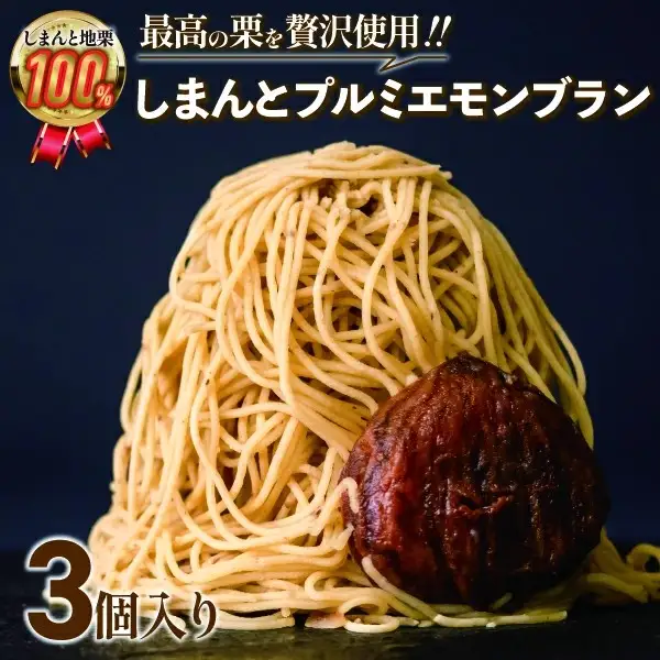 【新栗】1mm極細！とろけるモンブラン「しまんとプルミエモンブラン」3個 Qdr-211／  モンブラン 栗 スイーツ 洋菓子 高知県 四万十町 