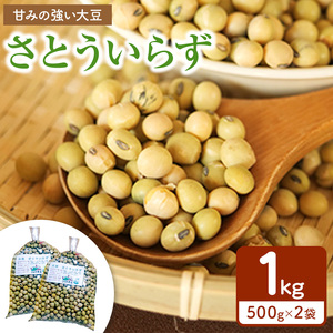 農薬・除草剤・化学肥料 不使用の農地で栽培 大豆さとういらず さとういらず500gx2袋