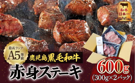 A5 等級 鹿児島県産 黒毛和牛 赤身 ステーキ 600g K002-028 肉 牛肉 冷凍