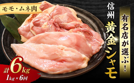 【6回定期便 】信州黄金シャモモモ・ムネ肉セット　地鶏