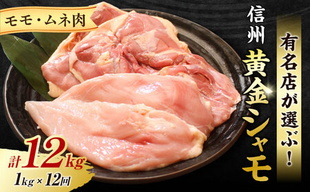 【12回定期便 】信州黄金シャモモモ・ムネ肉セット　地鶏