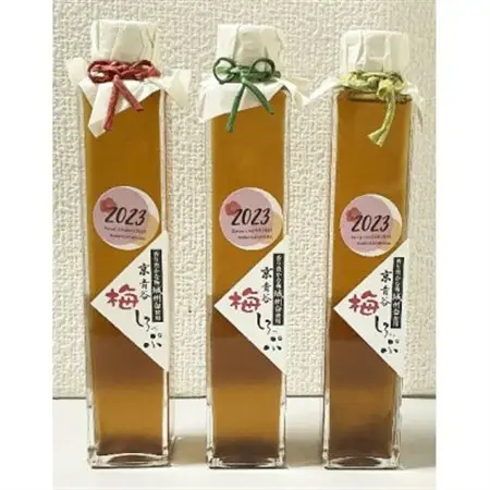 炭酸水や、カクテルで楽しめる梅の味【京青谷の梅しろっぷ】200ml×3本_惣菜・加工品  缶詰・瓶詰   調味料   _【1431922】