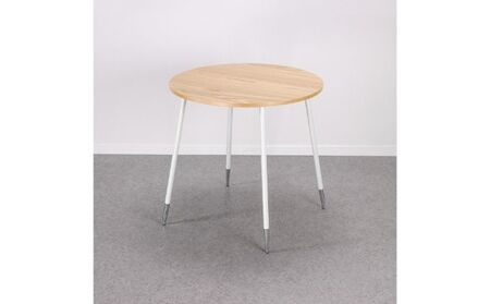 【＆FREL】FS サークルテーブル 天板 突板ナチュラルオーク 幅75cm　奥行75cm 高さ72cm インテリア 家具 おしゃれ シンプル モダン 円形 ワークデスク ダイニングテーブル スタイリッシュ 耐久性 ※離島への配送不可