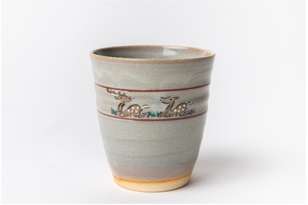 鴻月 なら絵 フリーカップ（赤膚焼）ＫＯＮＣＯ１ 31-004