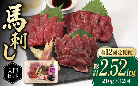 【全12回定期便】熊本の味 赤身 馬刺し 入門セット 2種 約210g【有限会社 九州食肉産業】 肉 希少 馬刺し専用醤油 熊本県 特産品 [ZDQ022]