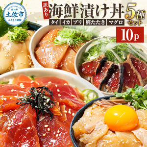 訳あり 海鮮漬け丼（5種×各2P）計10P セット 漬け丼 漬け魚 海鮮丼  マグロ 鯛 イカ ブリ 鰹のたたき 海鮮  国産 漬け づけ丼 食べくらべ 漬け丼の素 海鮮【企業組合　宇佐もん工房】 [BQAB002]