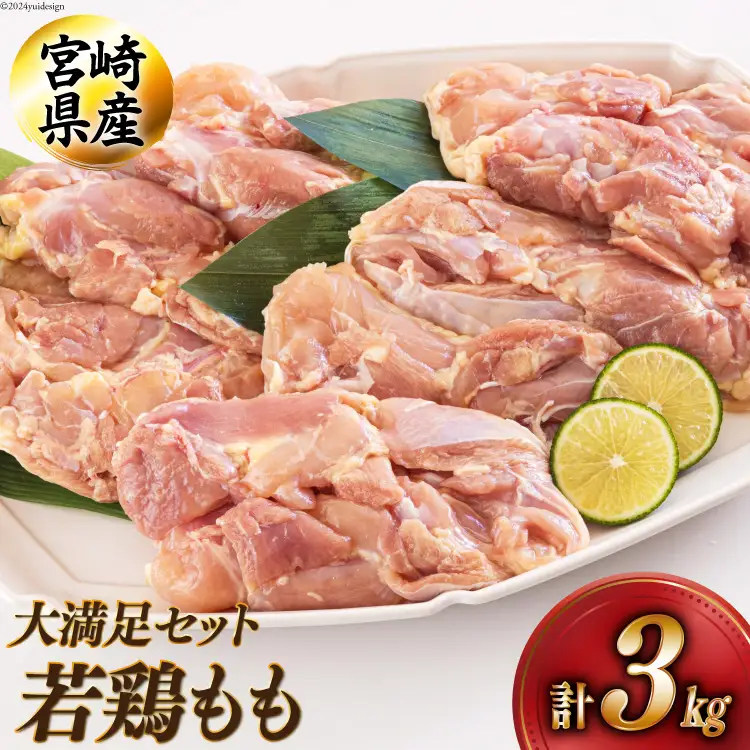 宮崎県産若鶏もも1kg×3 合計3kg [アグリ産業匠泰 宮崎県 美郷町 31be0046]