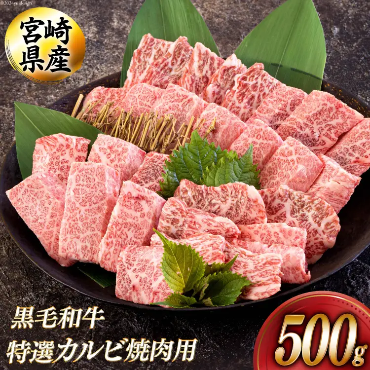 黒毛和牛 特選 カルビ 焼肉 500g [アグリ産業匠泰 宮崎県 美郷町 31be0049]