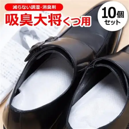 靴のニオイを徹底消臭!減らない調湿・消臭剤『吸臭大将くつ用』　【10個セット】　　原料/加工(国産)【1341567】