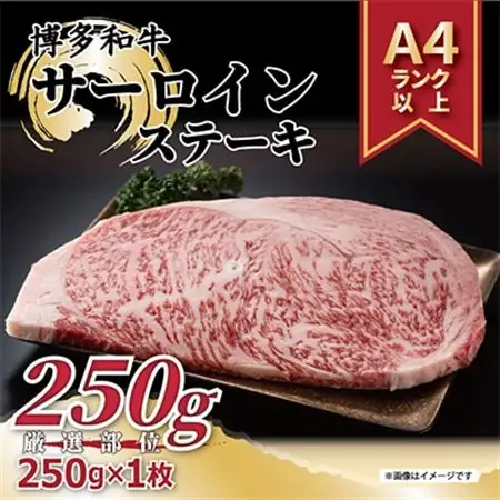 【毎月定期便】【A4～A5】博多和牛サーロインステーキ　250g[250g×1枚]全6回_肉 ステーキ 牛肉 ビーフステーキ  肉 黒毛和牛 牛肉   定期便 定期便  _【配送不可地域：離島】【4002131】