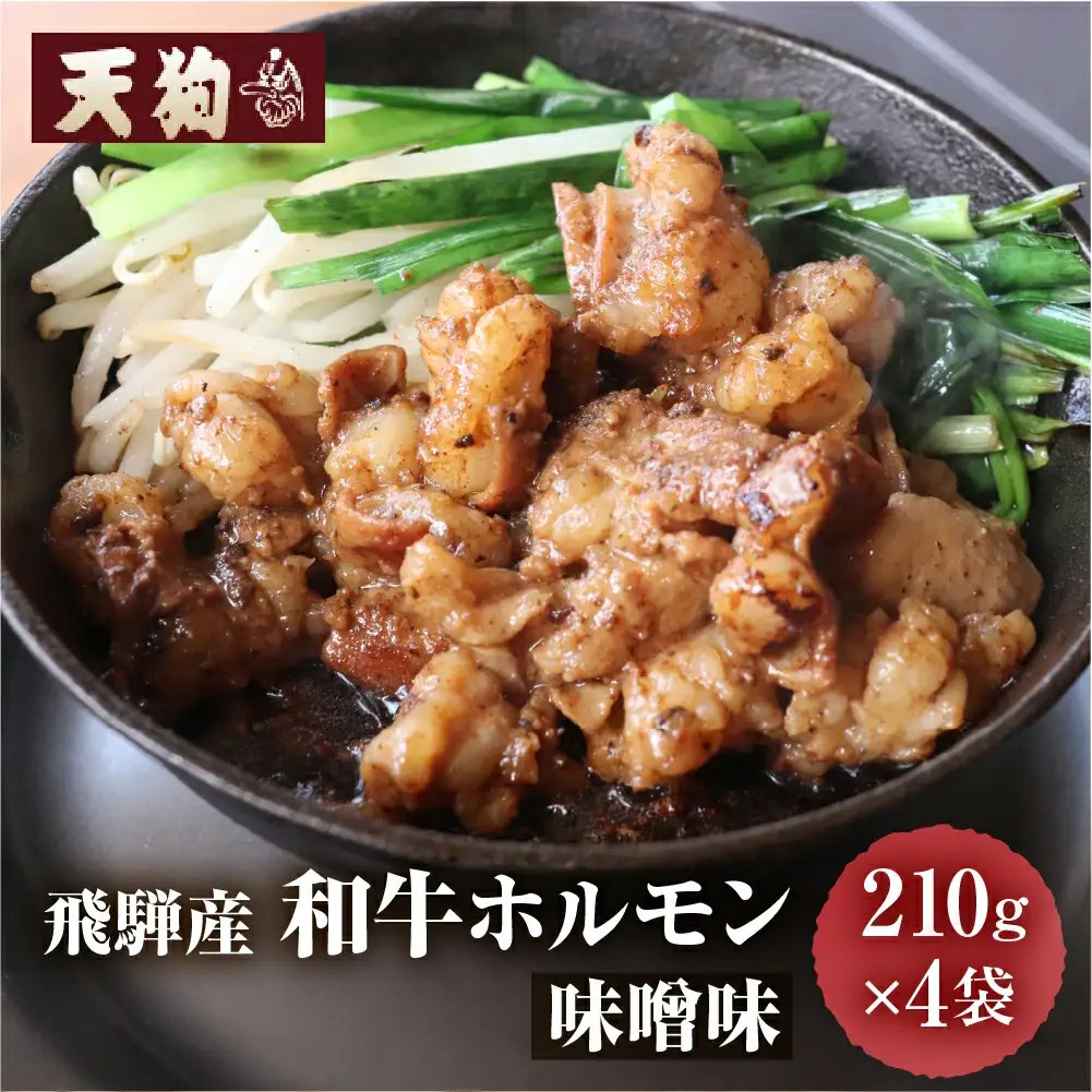 飛騨産和牛ホルモン 味噌味 210g×4袋【11-72】