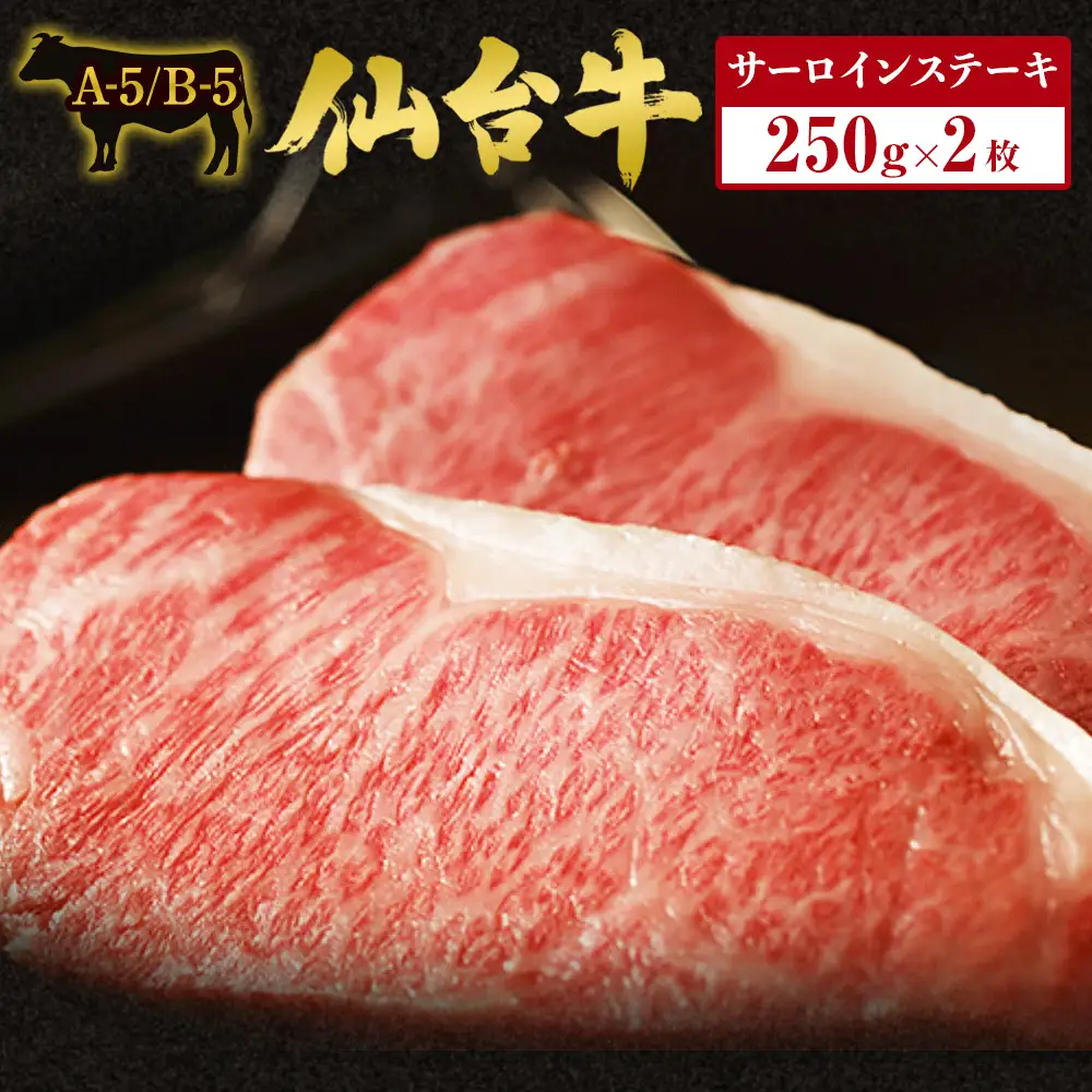 仙台牛 サーロインステーキ 2枚×250g 最高ランク A-5 B-5