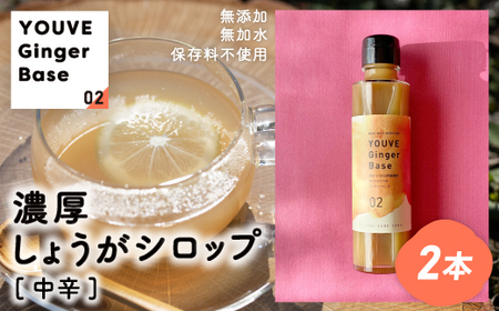 生姜好きさんにオススメ！ 濃厚 しょうがシロップ 2本セット【中辛】国産 生姜シロップ 自家製 生姜 しょうが ショウガ ジンジャー シロップ アレンジ ドリンク 料理 調味料 高知 四万十 四万十市 しまんと 産地直送 25-757