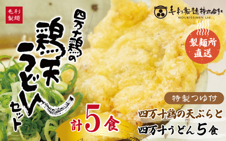 26-798．四万十うどんと四万十鶏の天ぷら5食セット