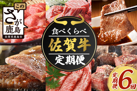 【定期便6回】佐賀牛 食べ比べ 定期便 6ヶ月 6ヵ月 焼肉 焼き肉 すきやき すき焼き しゃぶしゃぶ サイコロステーキ ステーキ I-29