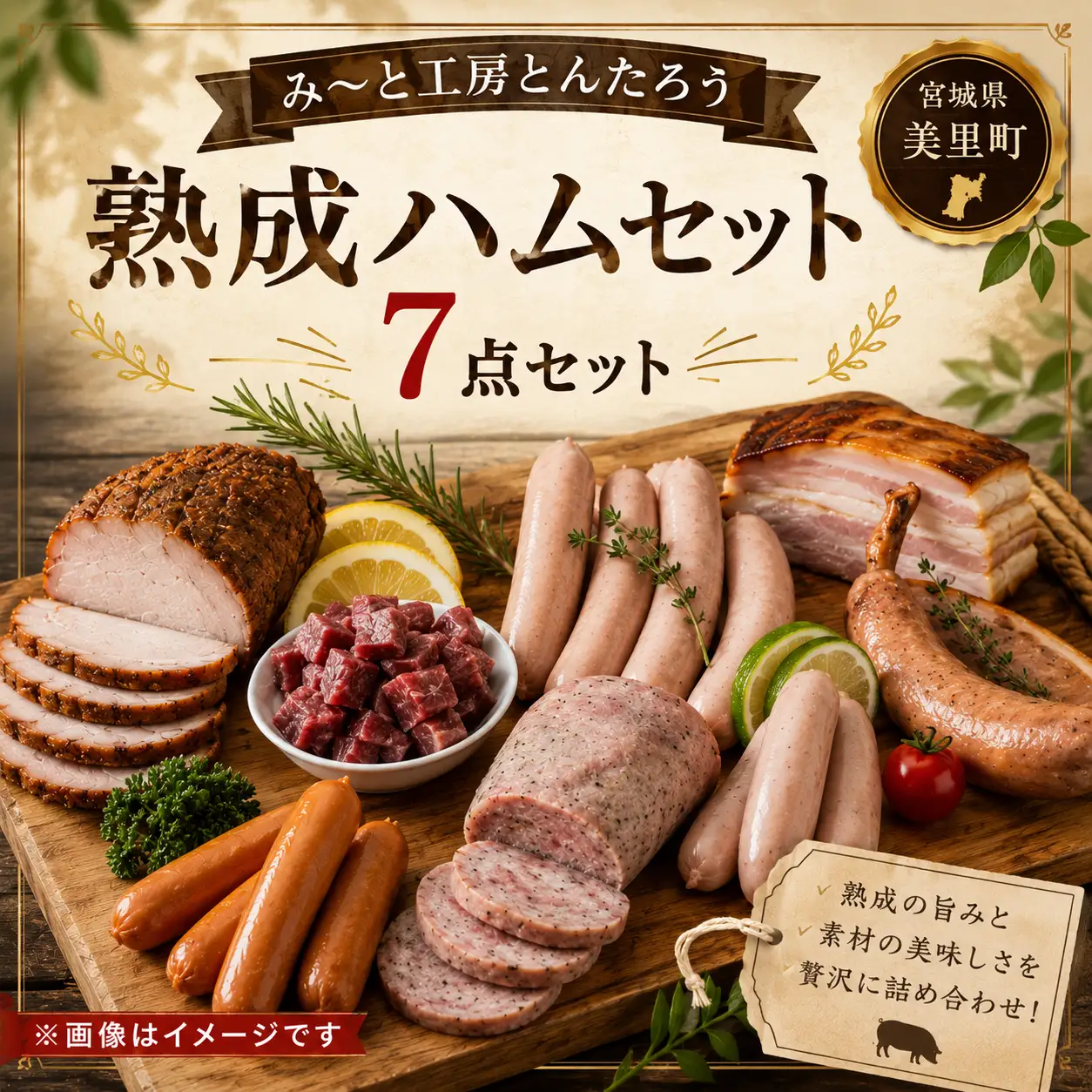 熟成ハム7点セット/ 肉 和牛 牛 加工品 加工食品 焼肉 お弁当 ハム セット【ttru030A】