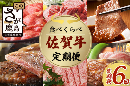 【定期便6回】佐賀牛 食べ比べ 定期便 6ヶ月 6ヵ月 焼肉 焼き肉 すきやき すき焼き しゃぶしゃぶ サイコロステーキ ステーキ L-39