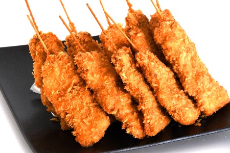 BD-010 【手仕込み・精肉店のお惣菜】福岡県産豚バラ串カツ・10本（18㎝串）