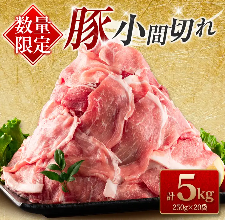 数量限定 豚小間切れ 計5kg 豚肉 ポーク 国産 食品 豚こま こま切れ肉 おすすめ ご褒美 お祝い 記念日 晩ご飯 炒め物 野菜炒め 豚汁 カレー おかず お弁当 おつまみ 万能食材 大容量 小分け 個包装 お取り寄せ グルメ おすそ分け 宮崎県 日南市 送料無料_DA45-25