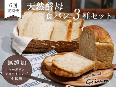 【6回定期便】天然酵母食パン3種セット パンパンパンパン