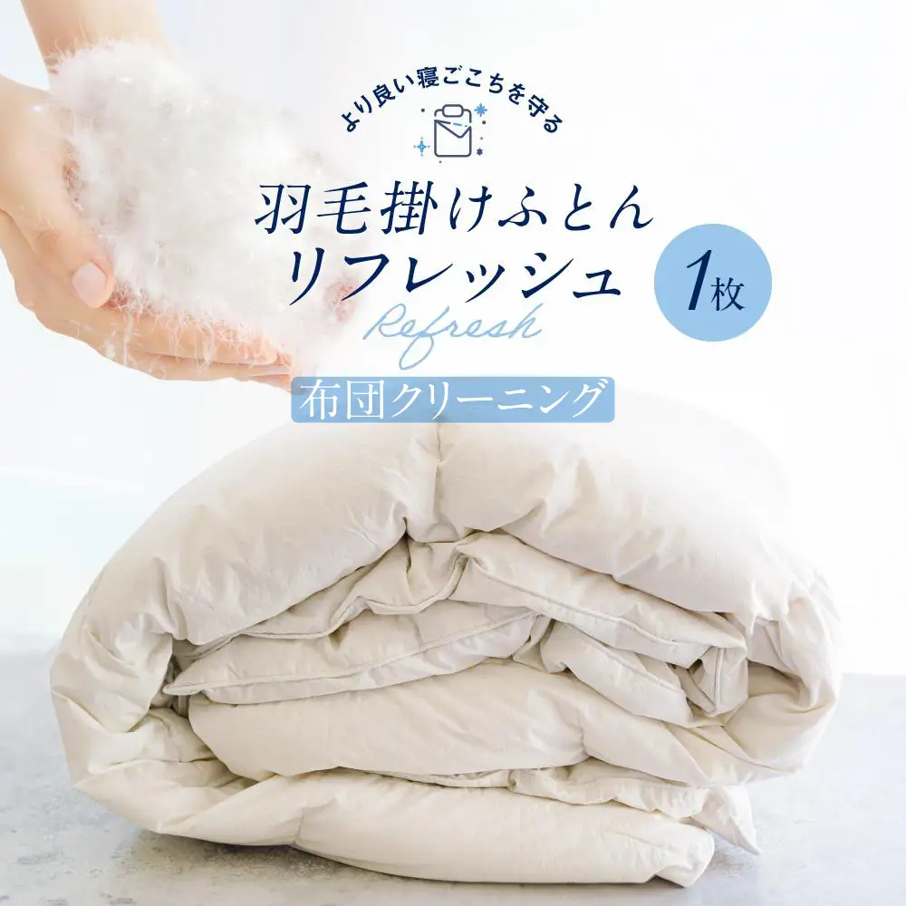 羽毛掛け布団 リフレッシュ（クリーニング） 1枚 専用袋に入れて送るだけ ゆすぎたっぷりで洗います　アドバンス飛騨　MX001