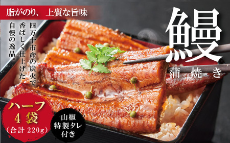 26-359．＜四万十食品＞うなぎ蒲焼　ハーフ4袋／ＢＣ