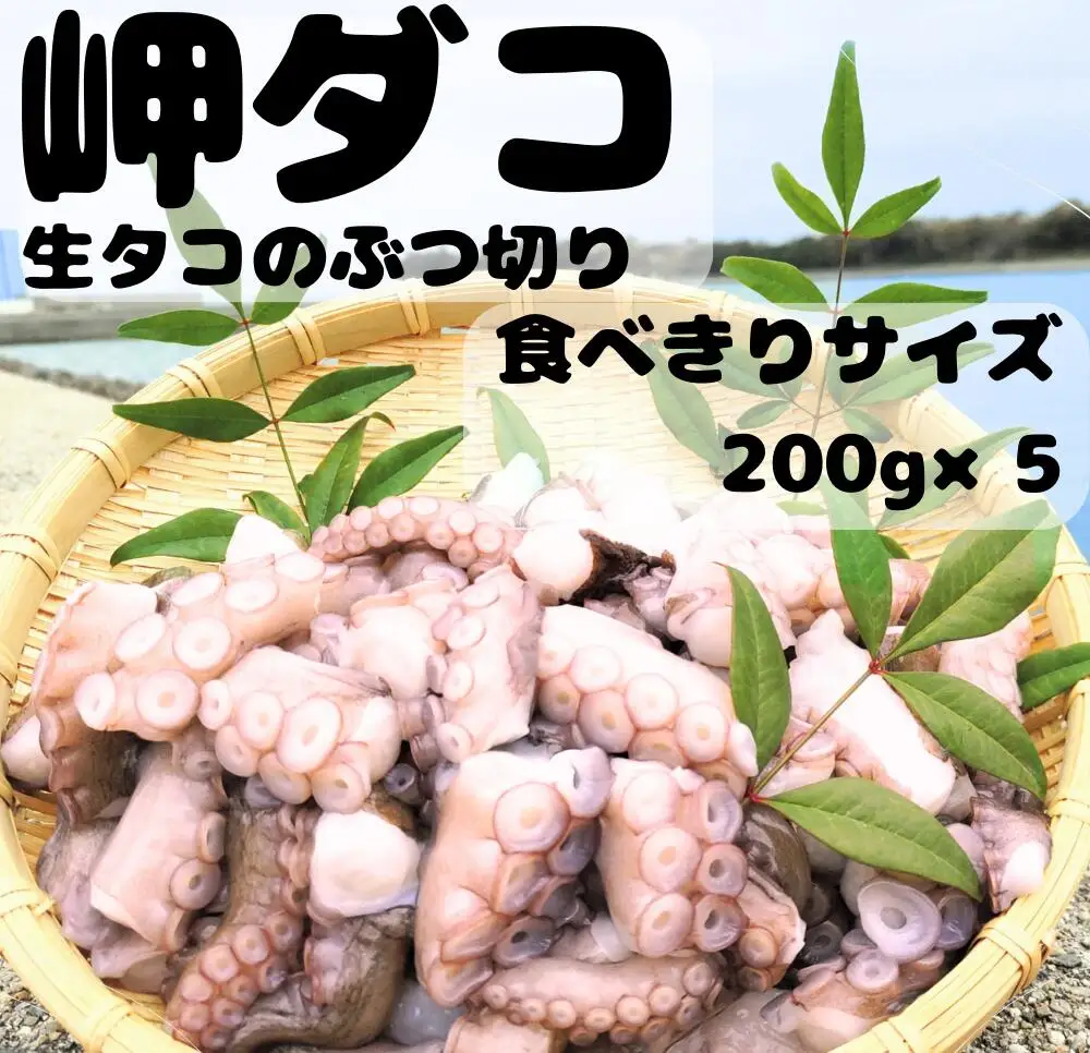 修福丸ん岬たこ 生たこぶつ切り食べきりサイズ(200g×5袋)