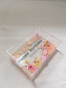 ハーバリウムプレート Happy Wedding （オイル少量タイプ） ピンク ／ 雑貨 玄関 小物 kanon インテリア プリザーブドフラワー ドライフラワー ハンドメイド品 奈良県 田原本町
