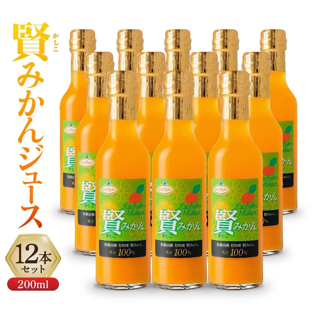 賢みかんジュース200ml 12本セット ギフト
