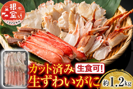 生食可！カット済み生ずわいがに約1.2g(お刺身・焼きガニ・カニ鍋等) B-11099