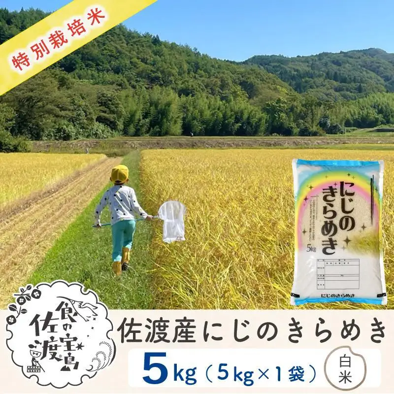 白米 5kg | 農家直送 新潟県 佐渡市 にじのきらめき 白米