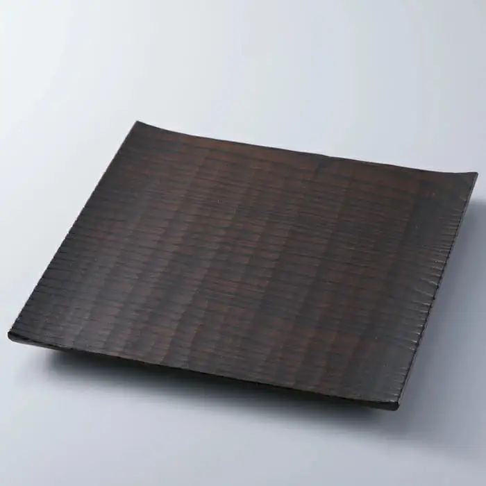 【L-595】木用美工房 栗拭漆七寸皿 ［高島屋選定品］