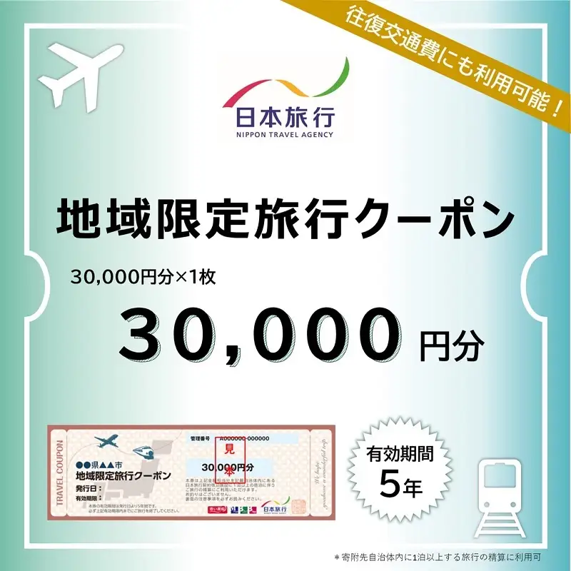 福島県 郡山市 日本旅行 地域限定 旅行クーポン 3万円分