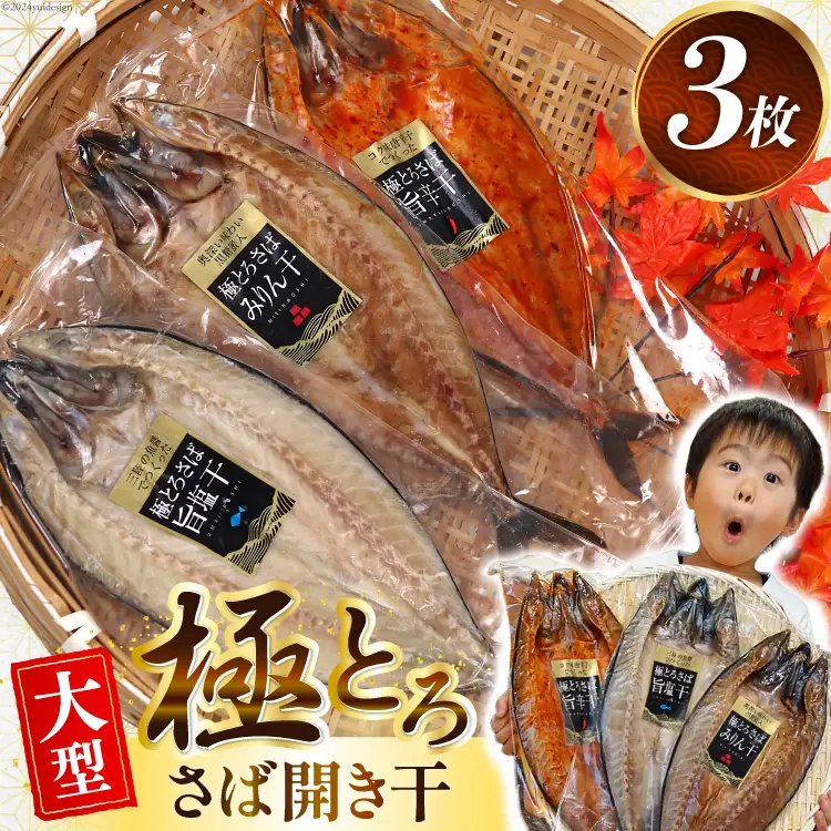 極とろさば開き干 干物3枚セット 