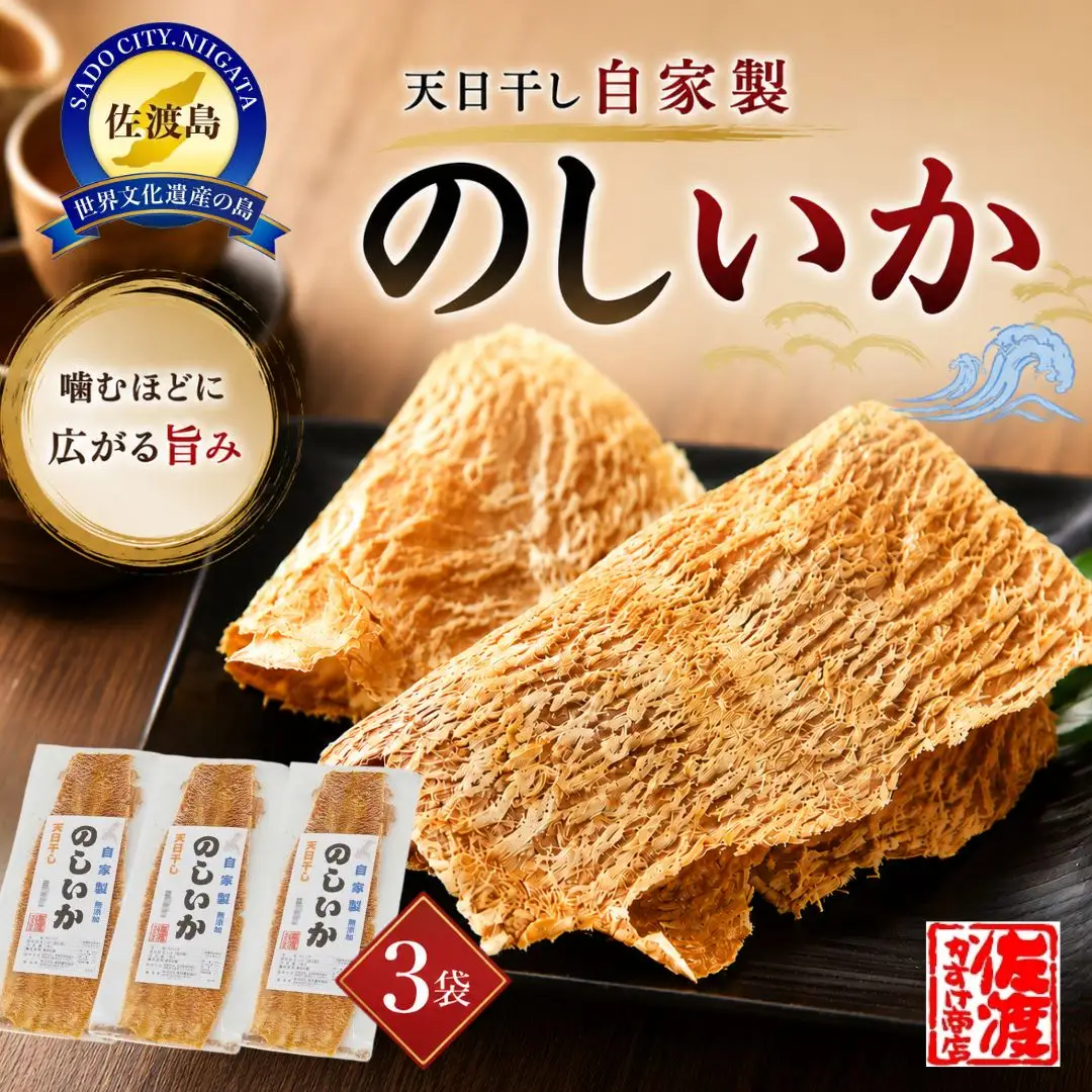 天日干し 自家製 のしいか 3袋