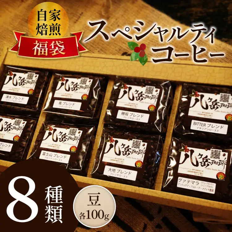【ふるなび限定】 八ヶ岳珈琲 スペシャルティ コーヒー 100g 8種類 計800g FN-Limited-SP
