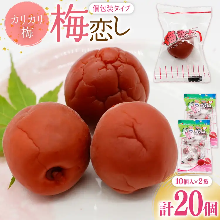 【カリカリ】梅恋し 10個×2袋 小梅 カリカリ梅干し 個包装