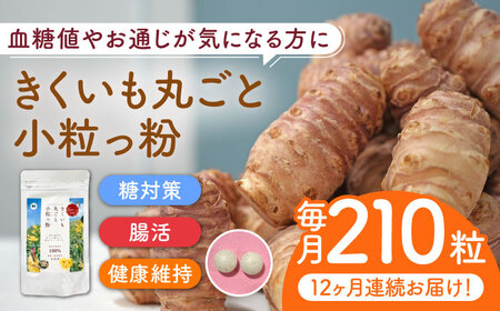 【全12回定期便】きくいも 丸ごと小粒っ粉 1袋 210粒 菊芋 サプリメント サプリ [ABBZ012]
