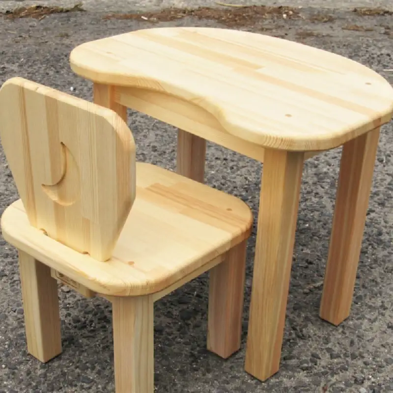 手作り木製 お子様用 机・いすセットVer.2 Lサイズ