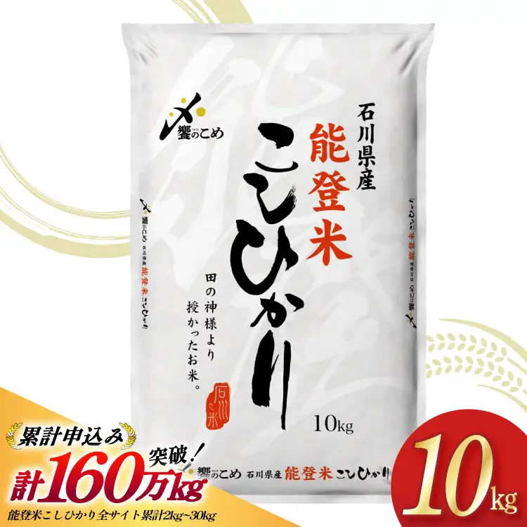 【令和7年産】 能登米 こしひかり 10kg 精米
