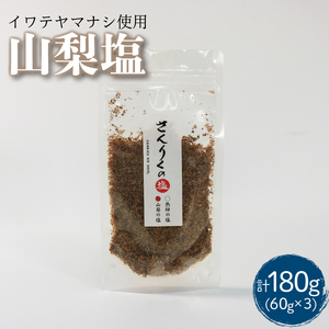 山梨塩 60g袋入り 3袋 塩 調味料 なし 梨 おしお しお ソルト salt ミニボトル 料理 味付 岩手県 大船渡市