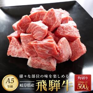 飛騨牛Ａ5 角切り 500ｇ｜国産 肉 牛肉 和牛 黒毛和牛  A5等 級 グルメ おすすめ AD105【飛騨牛 和牛ブランド 飛騨牛 黒毛和牛 飛騨牛 岐阜 大野町 飛騨牛】