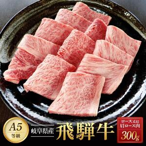 飛騨牛Ａ5 焼肉用 300ｇ ロース 又は 肩ロース肉 ｜国産 肉 牛肉 焼肉 和牛 黒毛和牛 グルメ A5等級 おすすめ AD114【飛騨牛 和牛ブランド 飛騨牛 黒毛和牛 飛騨牛 岐阜 大野町 飛騨牛】