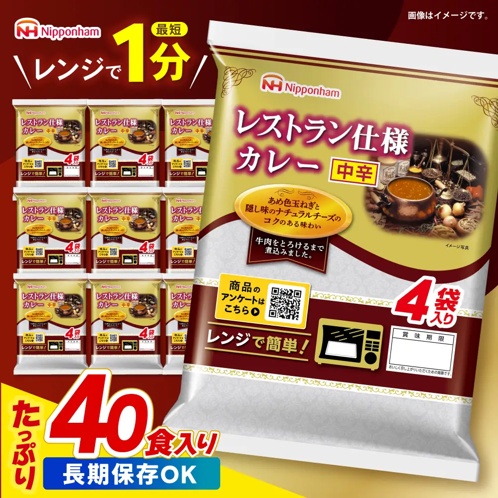 カレー中辛 40食  カレー AHAL003
