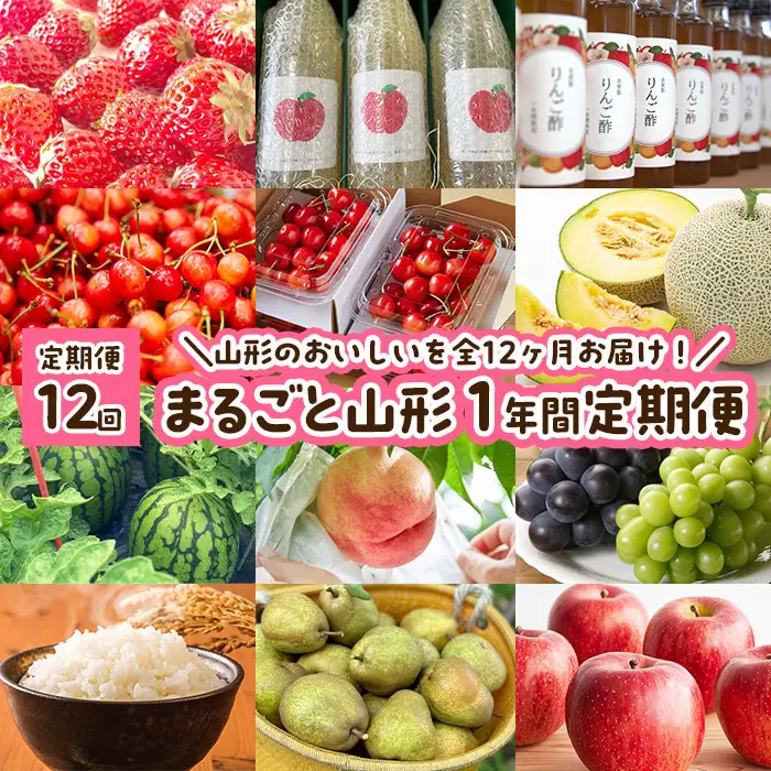 【定期便12回】まるごと山形 1年間定期便 FZ23-585