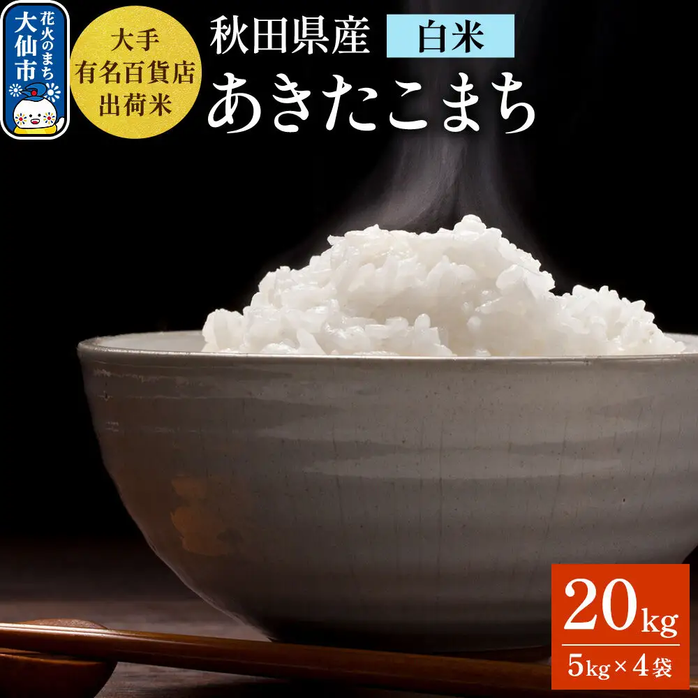 20kg（5kg×4袋）大手有名百貨店出荷米 あきたこまち【白米】令和7年産 米 お米