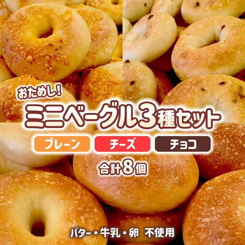 おためしミニベーグル 3種セット 計8個_kn075-002