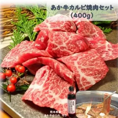 あか牛カルビ焼肉セット(あか牛バラカルビ400g あか牛のたれ200ml付き)(美里町)_肉 焼肉 牛肉 やきにく ヤキニク バーベキュー_【配送不可地域：離島】【1444426】